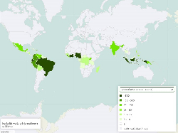 Kakao Anbaufläche weltweit 1961-2020