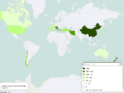 Kiwi Erntemenge weltweit 1961-2020